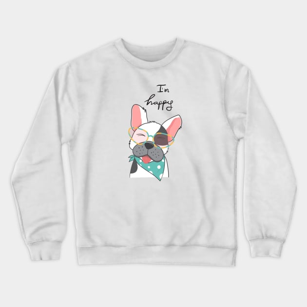 i am happy Crewneck Sweatshirt by Marioma